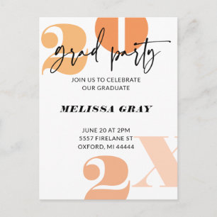 Invitation moderne Pastel Ombre Grad Party