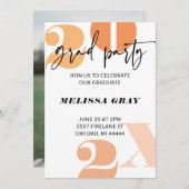 Invitation moderne Pastel Ombre Grad Party (Devant / Derrière)