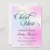 Invitation Moderne Pastel Pink Cloud Neuf Baby shower (Devant)