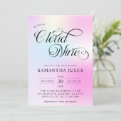 Invitation Moderne Pastel Pink Cloud Neuf Baby shower (Debout devant)