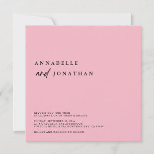 Invitation Moderne Pastel Rose Blanc Mariage contemporain