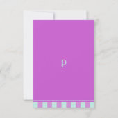 Invitation Moderne Pastel Turquoise rose rayures Anniversaire (Dos)