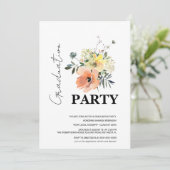 Invitation Moderne Pêche Florale et verdure (Debout devant)