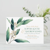 Invitation Moderne peint botanique verdure mariage rustique (Debout devant)