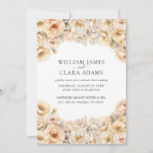 Invitation Moderne Peony Aquarelle Floral QR Code Mariage (Devant)