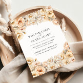 Invitation Moderne Peony Aquarelle Floral QR Code Mariage