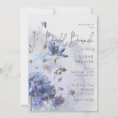 Invitation Moderne Périwinkle Bleu Fleur sauvage Bridal Brunc (Devant)