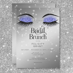 Invitation Moderne Périwinkle Blue Glam Eyes Bridal Brunch