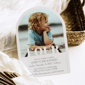 Invitation Moderne Photo Arc Simple Fête d'anniversaire 4 ans