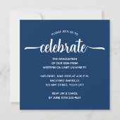 Invitation Moderne Photo Blue Graduation (Dos)