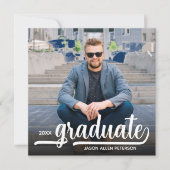 Invitation Moderne Photo Blue Graduation (Devant)