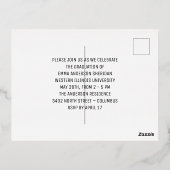 Invitation moderne photo en écriture blanche avec  (Verso)