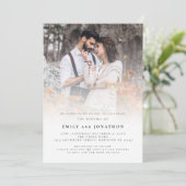 Invitation Moderne Photo Overlay code QR Mariage (Debout devant)