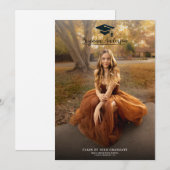 Invitation Moderne photo pleine tendance Graduation (Devant / Derrière)