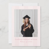 Invitation Moderne Photo Rose Floral Graduation (Dos)