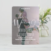 Invitation Moderne Photo tendance écriture blanche (Debout devant)