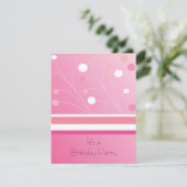 Invitation Moderne Pink Stripes and Dots Anniversaire Invitat (Debout devant)