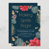 Invitation Moderne poinsettia florale (Devant / Derrière)