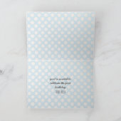 Invitation Moderne points bleus clair & noirs un an (Intérieur)