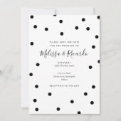 Invitation Moderne points noirs et blancs Sauvegarder la date (Devant)