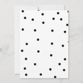 Invitation Moderne points noirs et blancs Sauvegarder la date (Dos)