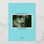 Invitation moderne pour baby shower avec feuille d (Verso)