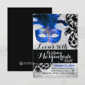 Invitation moderne pour bal masqué (Devant / Derrière)
