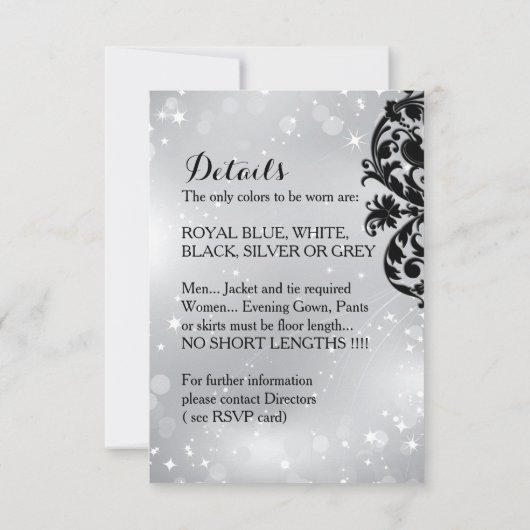 Invitation moderne pour bal masqué (Dos)