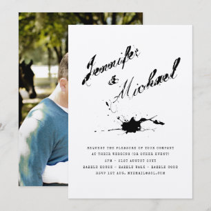 Invitation moderne pour couples en typographie enc