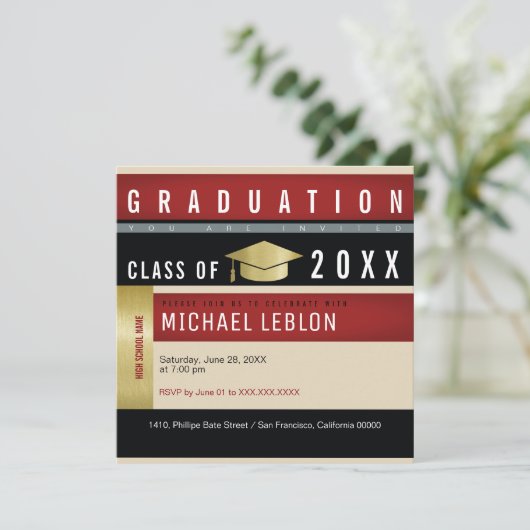 invitation moderne pour étudiants (Debout devant)