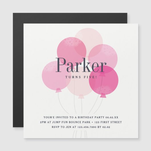 Invitation moderne pour fête d'anniversaire enfant (Devant / Derrière)