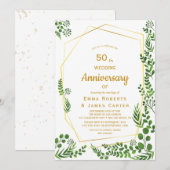 Invitation moderne pour le 50e anniversaire de mar (Devant / Derrière)
