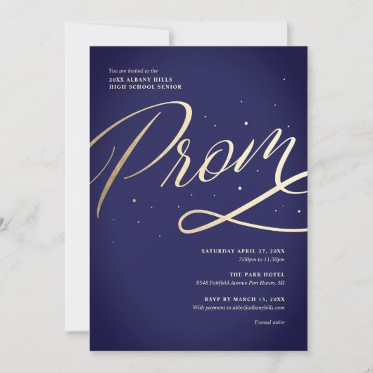 Invitation moderne pour le bal de promo (Devant)