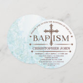 Invitation moderne pour le baptême d'un garçon (Devant / Derrière)