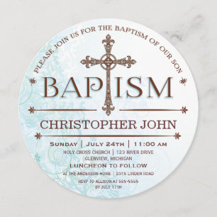 Invitation moderne pour le baptême d'un garçon