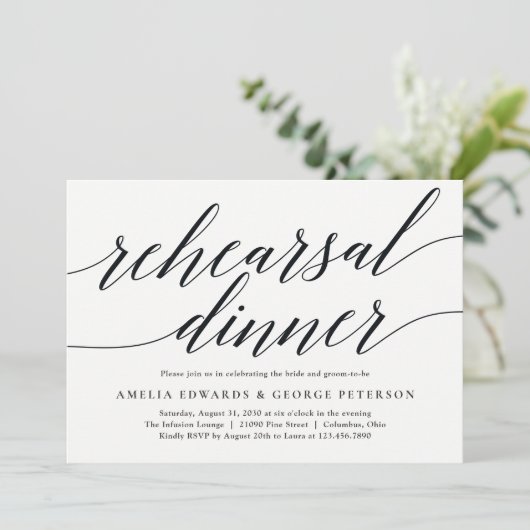 Invitation moderne pour le dîner de répétition (Debout devant)