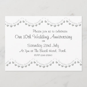 Invitation moderne pour les 10 ans de mariage