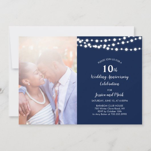 Invitation moderne pour les 10 ans de mariage - Nu (Devant)