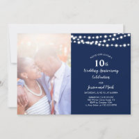 Invitation moderne pour les 10 ans de mariage - Nu