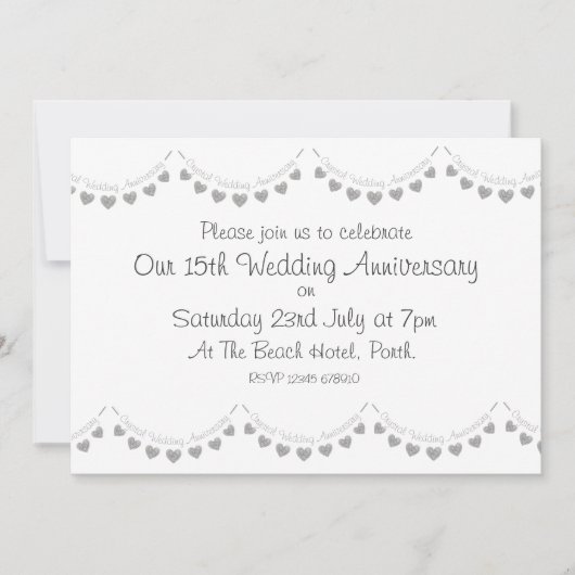 Invitation moderne pour les 15 ans de mariage de c (Devant)