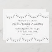 Invitation moderne pour les 15 ans de mariage de c (Devant / Derrière)