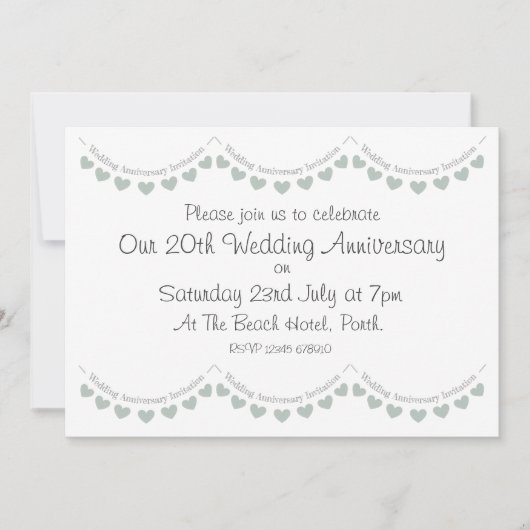 Invitation moderne pour les 20 ans de mariage en C (Devant)