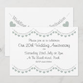 Invitation moderne pour les 20 ans de mariage en C (Devant / Derrière)