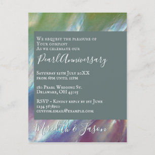 Invitation moderne pour les 30 ans de mariage perl