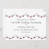 Invitation moderne pour les 40 ans de mariage, noc (Devant / Derrière)