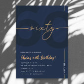 Invitation moderne pour les 60 ans avec du bleu ma