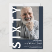 Invitation moderne pour les 60 ans avec photo (Devant)