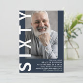 Invitation moderne pour les 60 ans avec photo (Debout devant)