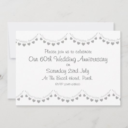 Invitation moderne pour les 60 ans de mariage - No (Devant)
