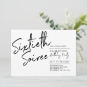 Invitation moderne pour les 60 ans | Soiree Black  (Debout devant)